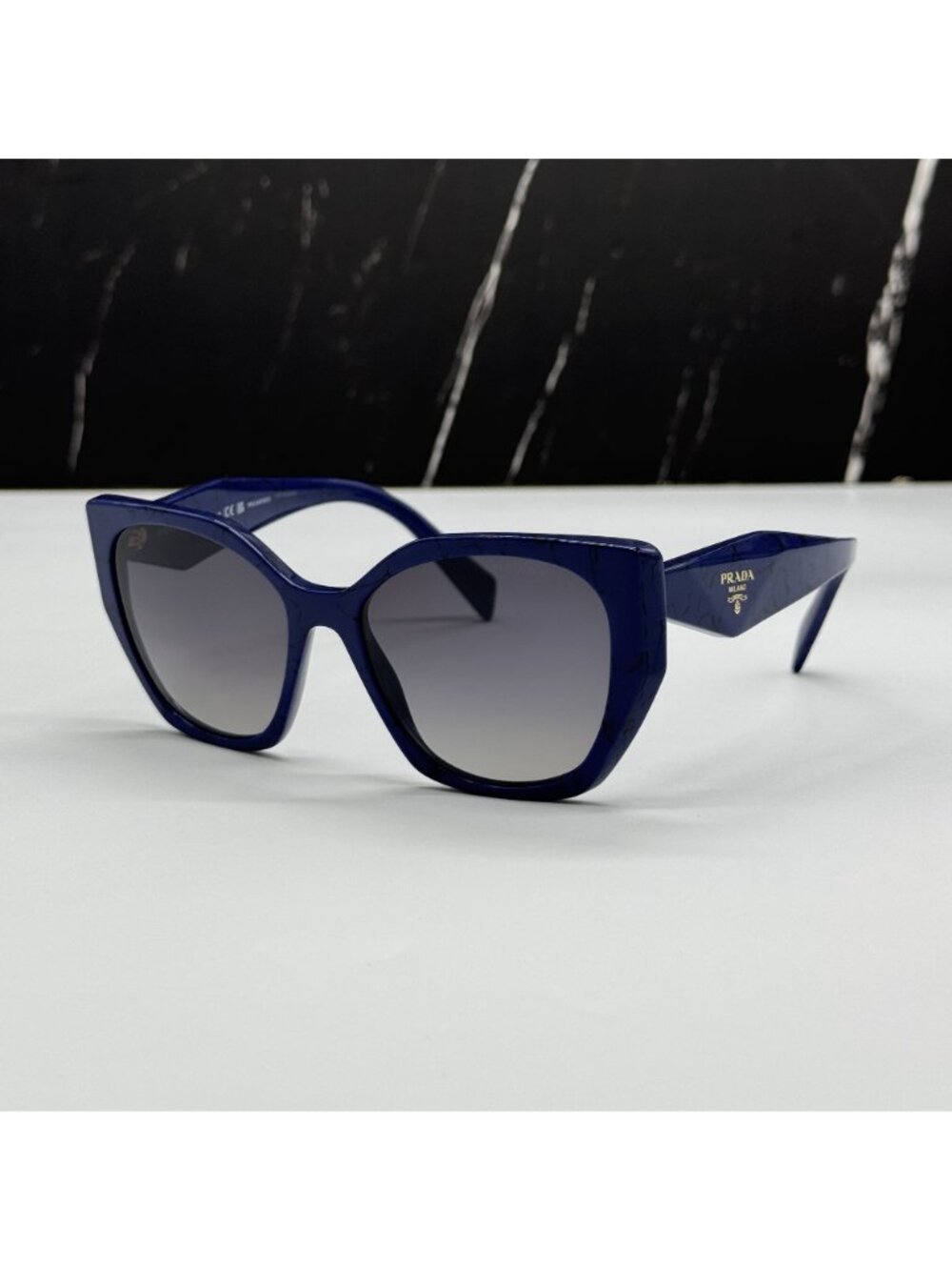 NEW PRADA PR19ZS 18D5W1 SUNGLASSES PR 19ZS 18D5W1 BLUE WOMEN OVERSIZED SPR 19Z - Picture 3 of 11